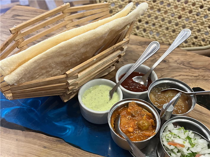 popadoms and chutneys